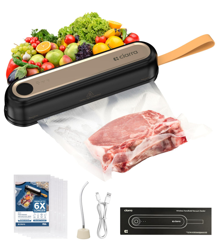 Ciarra Mini Folienschweissgerät, Vakumierergerät für lebensmittel 3 Modi, Automatisches Mini Bag Sea