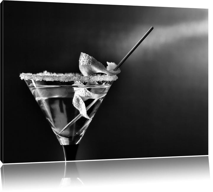 Pixxprint Cocktail Glas / 100x70cm Leinwandbild bespannt auf Holzrahmen/Wandbild Kunstdruck Dekorati