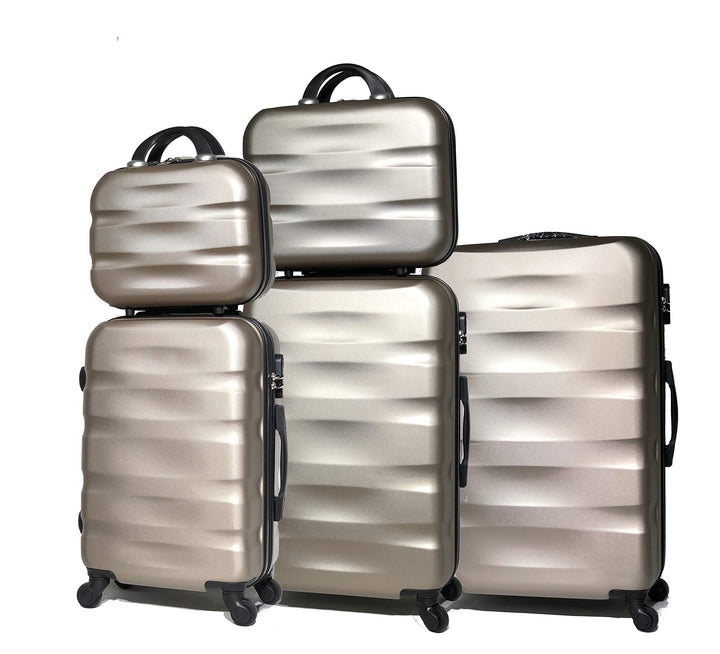 CELIMS Französische Marke – Set mit 5 Koffern aus festem Material, Champagner (5806), Lot