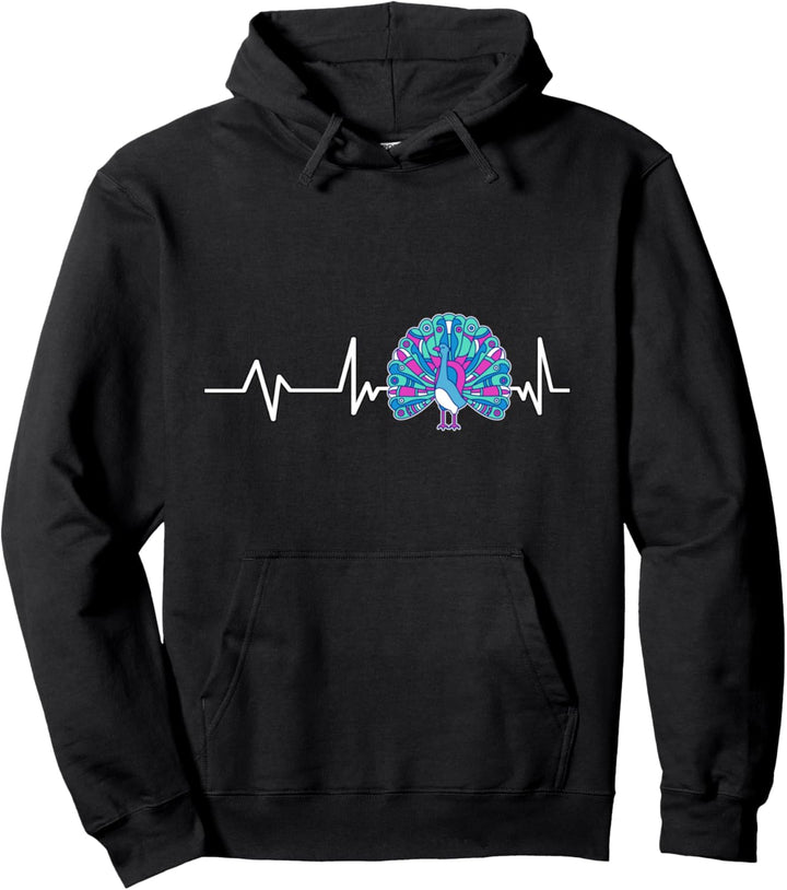 Pfau Herzschlag Pfau Geschenk Pfau Pullover Hoodie