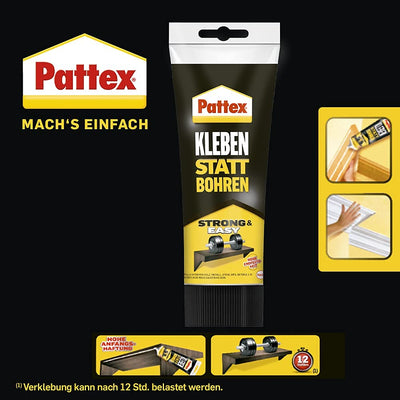 Pattex Montagekleber Kleben statt Bohren, starker Kraftkleber für sofortigen Halt, universell einset
