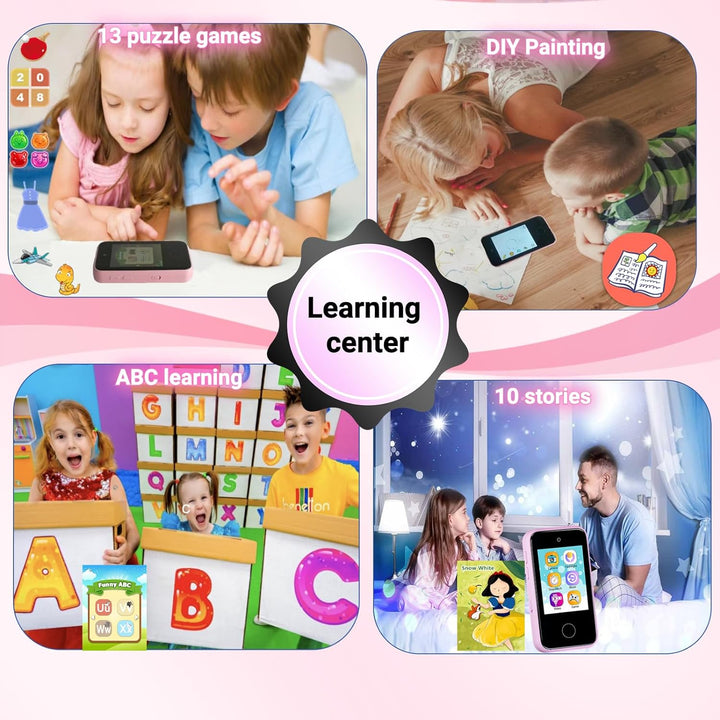 Kinder Handy for 3-8 Jahre,Smartphone und Lernspielzeug für Kleinkinder (Blue), Blue