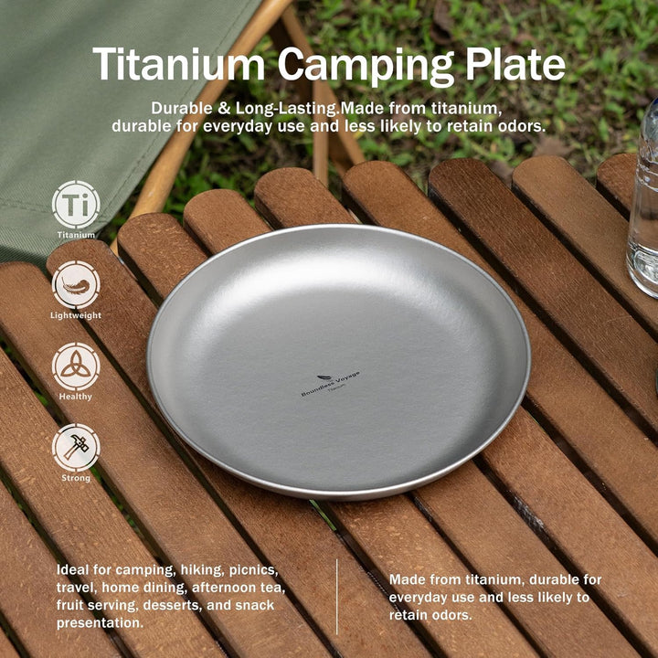 iBasingo Camping Titan Teller 18.5cm Servier Teller Party Ultraleichte Outdoor Picknick Metall Gesch