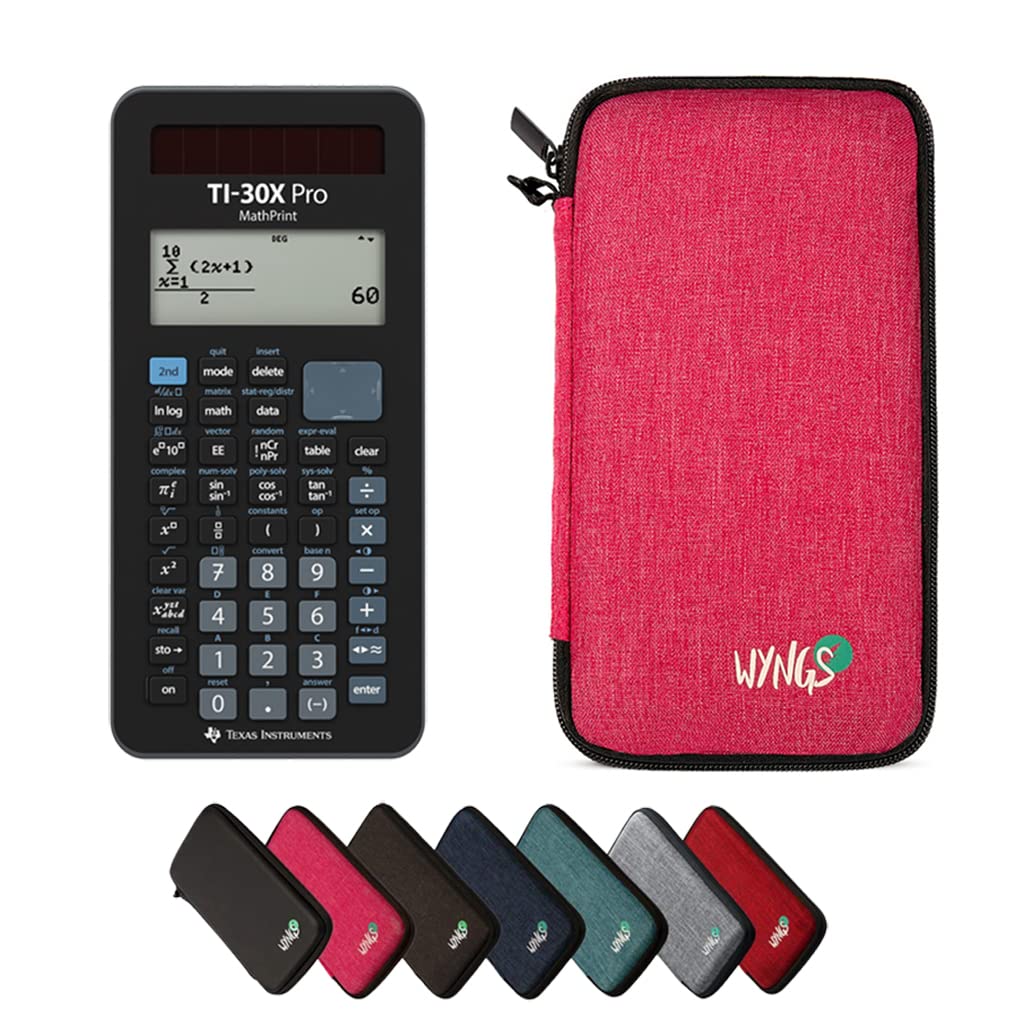CALCUSO Sparpaket: TI-30X Pro MathPrint technisch-wissenschaftlicher Taschenrechner + WYNGS Schutzta