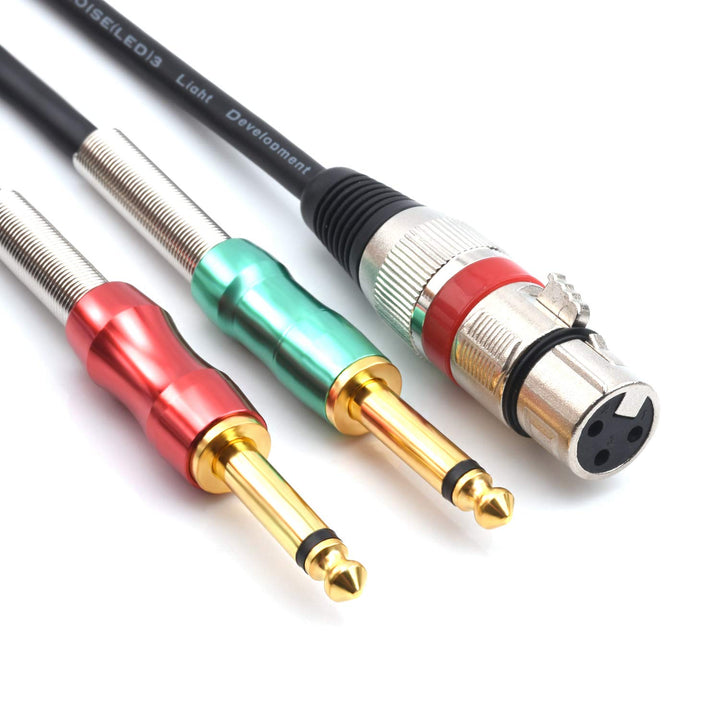 SiYear- 6.6FT XLR-Buchse 3-polig bis 6,35 mm 1/4 Zoll Mono-Stecker Audio-Y-Splitter-Kabel, doppelt 6