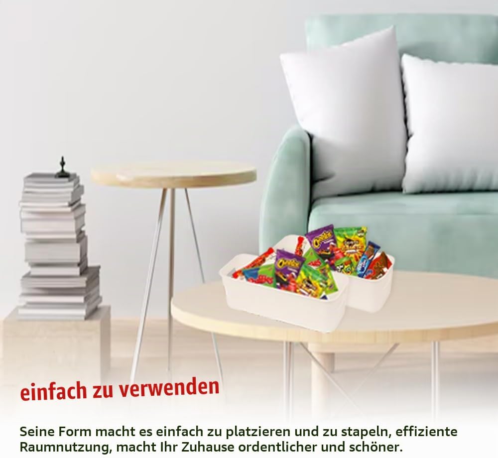 10 Stück Aufbewahrungsbox Kunststoff Weiss Aufbewahrungskorb mit Griffen 26,7x9,5x9 cm Küchenschrank