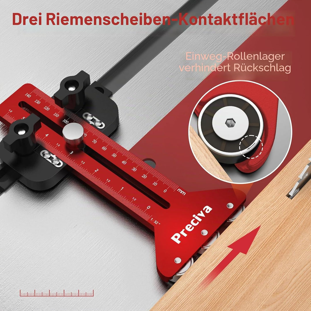 Tischkreissägenführung mit 3 Rollen – Präzisionsanschlag für Streifenschnitte (Dünnschnitt) | Kompat