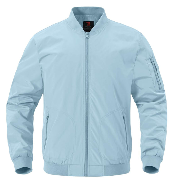 YSENTO Herren Bomberjacke Leichte Übergangsjacke Blouson Windbreaker Stehkragen Baseball Fliegerjack