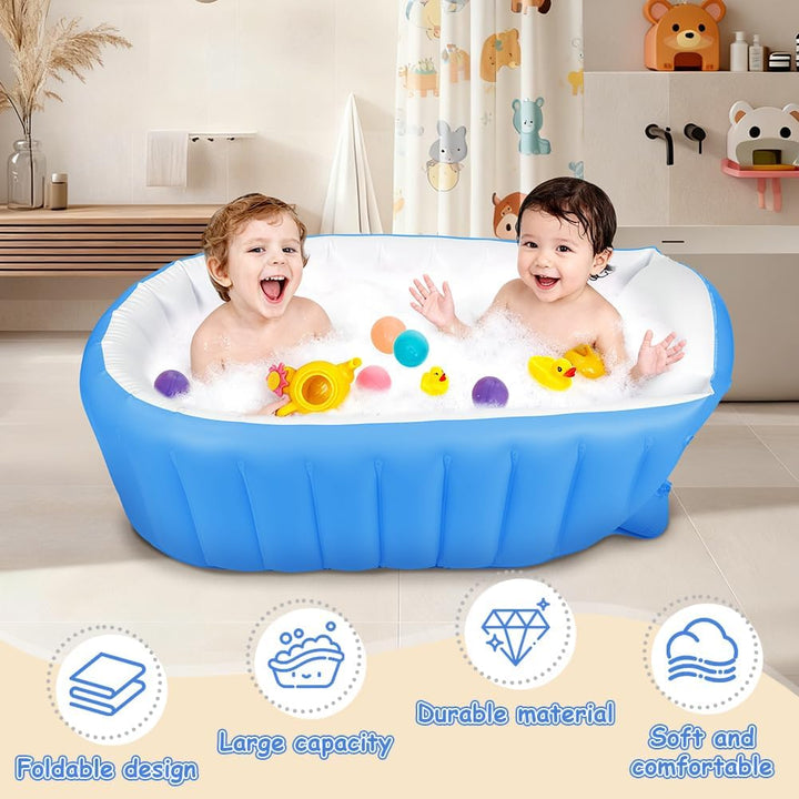 Aufblasbare Badewanne für Kinder Tragbare Säuglings Badewanne Baby mit Luftpumpe Reise Tragbare Reis