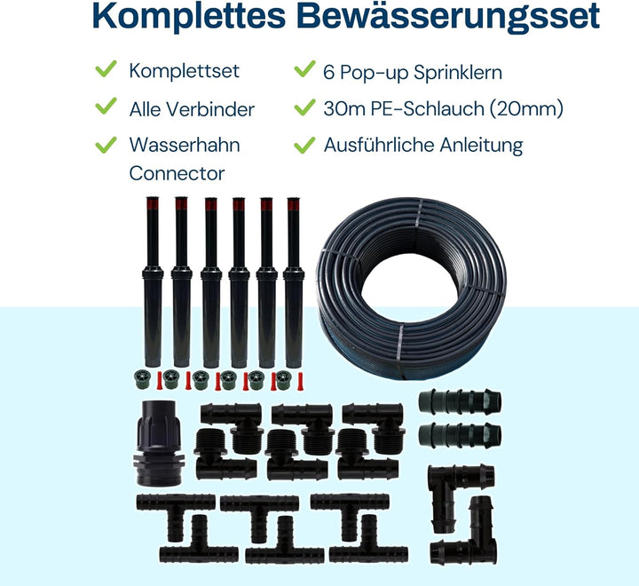 BluGarda - BluNature Pop-Up Bewässerungssprinkler für den Garten - Rasenbewässerung Sprinklersystem