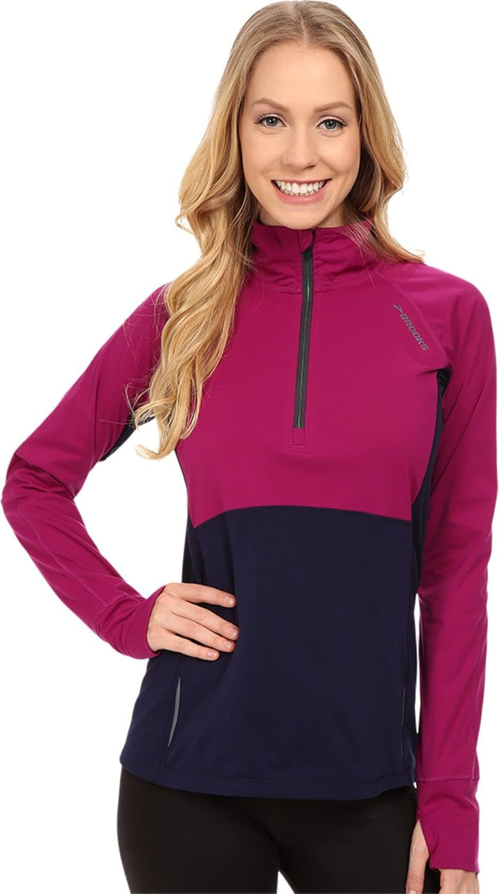 Brooks Frauen Lauflangarmshirt - Brombeer/Navy XS, - Brombeer/Navy XS