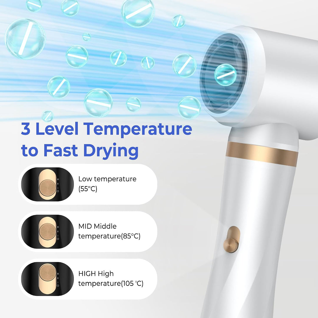 UMIGA Airstyler 5 IN 1 Hairstyler, 1000W Lockenstab Föhnbürste mit warmluftbürste，rundbürstenföhn, L