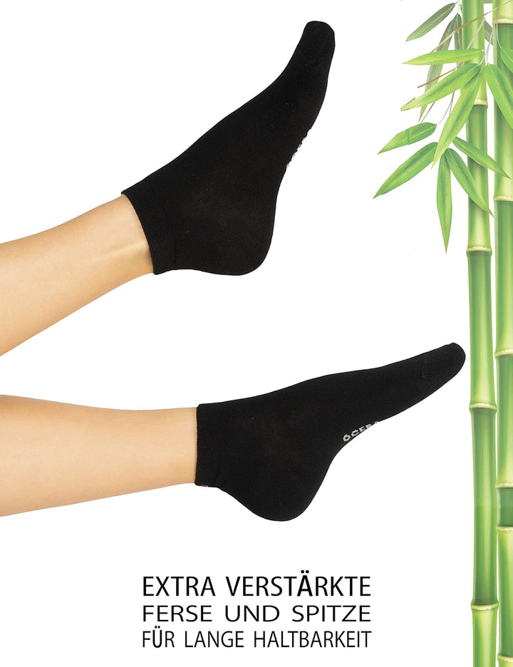 OCERA BAMBUS Kurzschaft Socken, 6 oder 12 Paar atmungsaktive Sneaker Socken aus nachhaltigen Bambusf