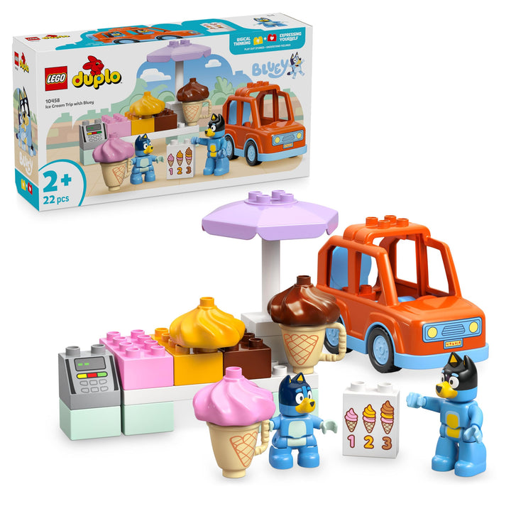 LEGO DUPLO Bluey: Ausflug zur Eisdiele mit Bluey - Lernspielzeug für Kleinkinder - Mit Spielzeug Aut