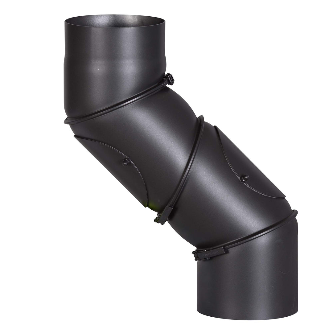 FIREFIX R150/UB Universal-Ofenrohrbogen aus 2 mm starken Stahl (Rauchrohr) in 150 mm Durchmesser, fü