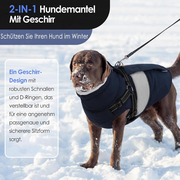 AOFITEE Hundemantel Winter, Wasserdicht Warme Hundejacke Wintermantel für Grosse Hunde, Reflektieren