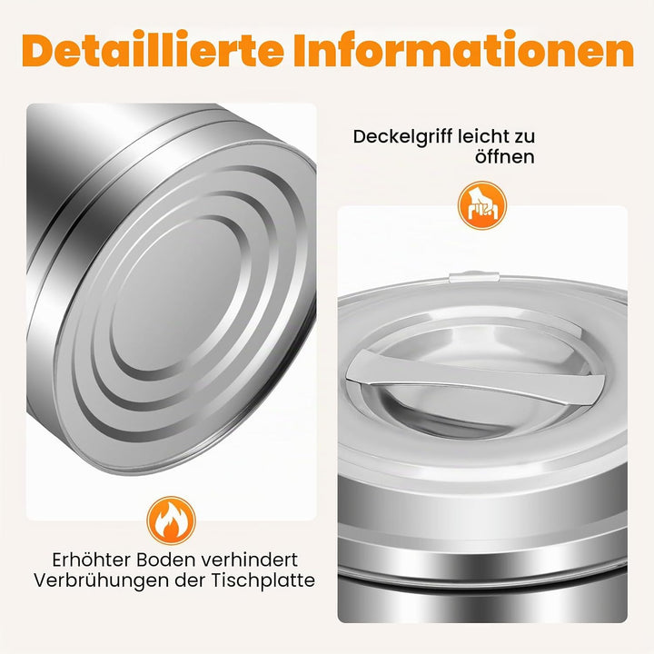 20L/40L Thermobehälter für Essen, Isolierter Eimer Mit Deckel, Edelstahl Isolierkanne, für Kaffee Te