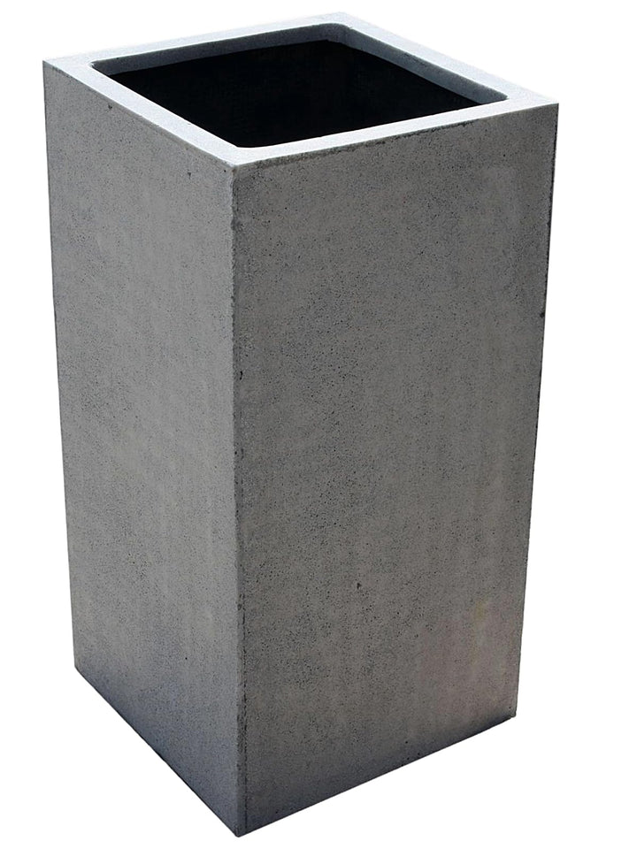 VIVANNO Pflanzkübel Blumenkübel Pflanzsäule Fiberglas Beton-Design grau Block - 60x30x30 cm 60x30x30