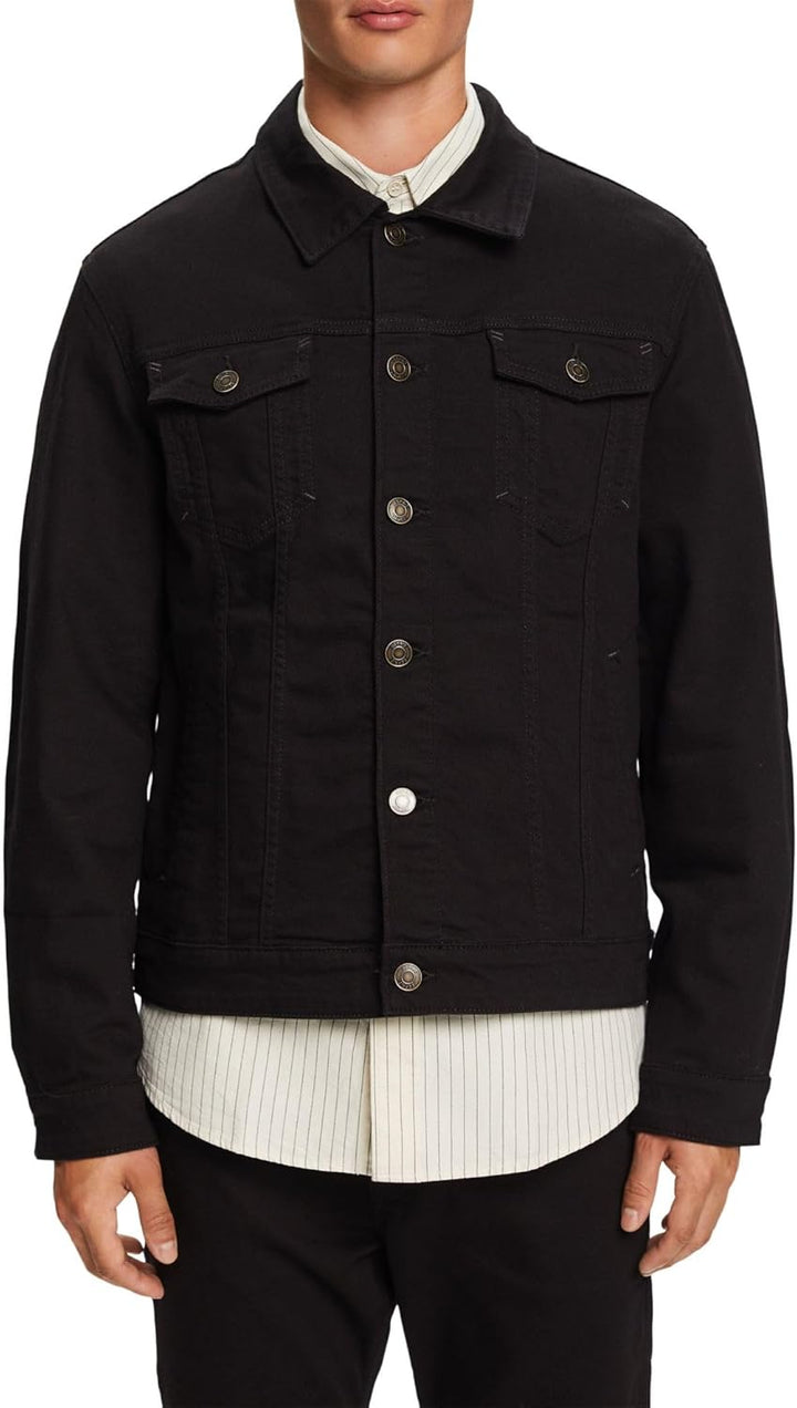 ESPRIT Truckerjacke aus Baumwolle XS Black Rinse, XS Black Rinse