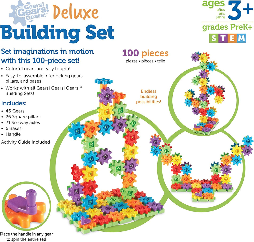 Learning Resources LER9162 Gears! Gears! Gears! Bauset für Anfänger,