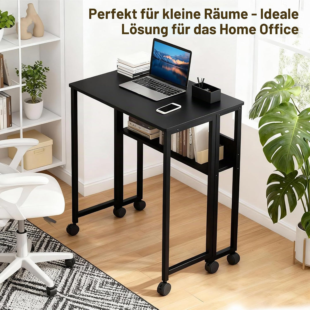 Garvee Klapptisch mit Rollen, 80x50x75 cm (Gesamthöhe), 31.5 Zoll Arbeitsplatz Tisch aus Sperrholz &amp;