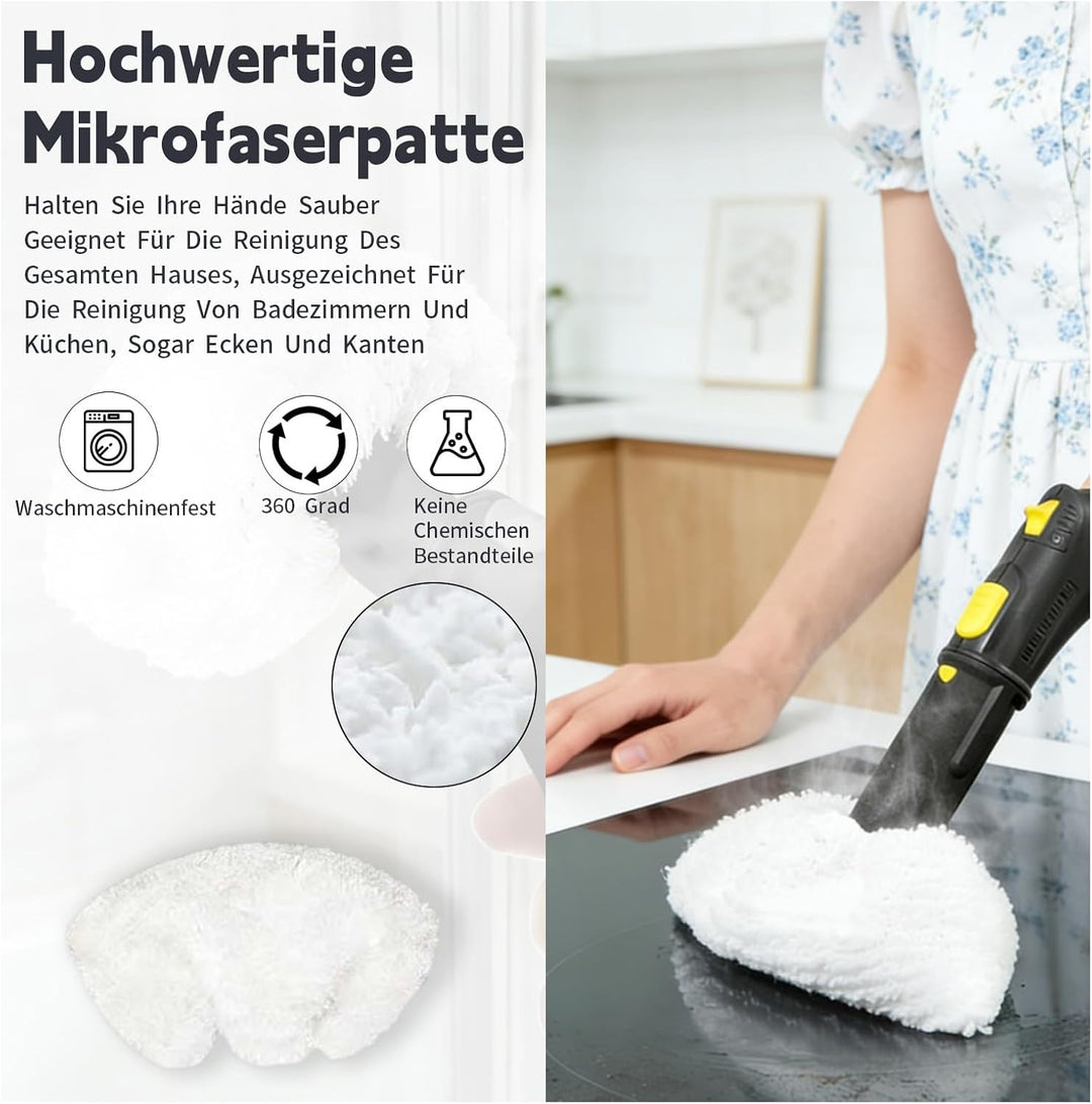 12 Stück Ersatzpads Set für Kärcher Dampfreiniger Zubehör, Ersatz Bodentücher Kompatibel für EasyFix