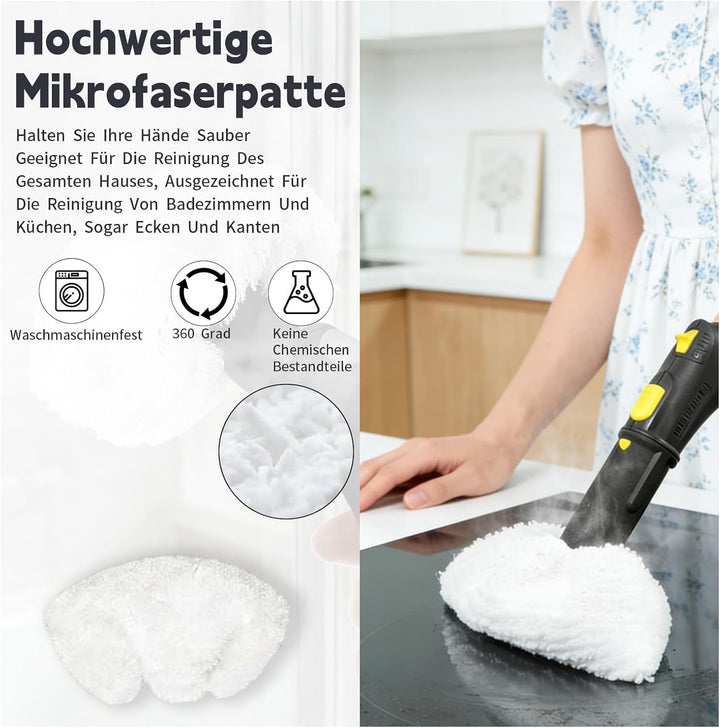 12 Stück Ersatzpads Set für Kärcher Dampfreiniger Zubehör, Ersatz Bodentücher Kompatibel für EasyFix