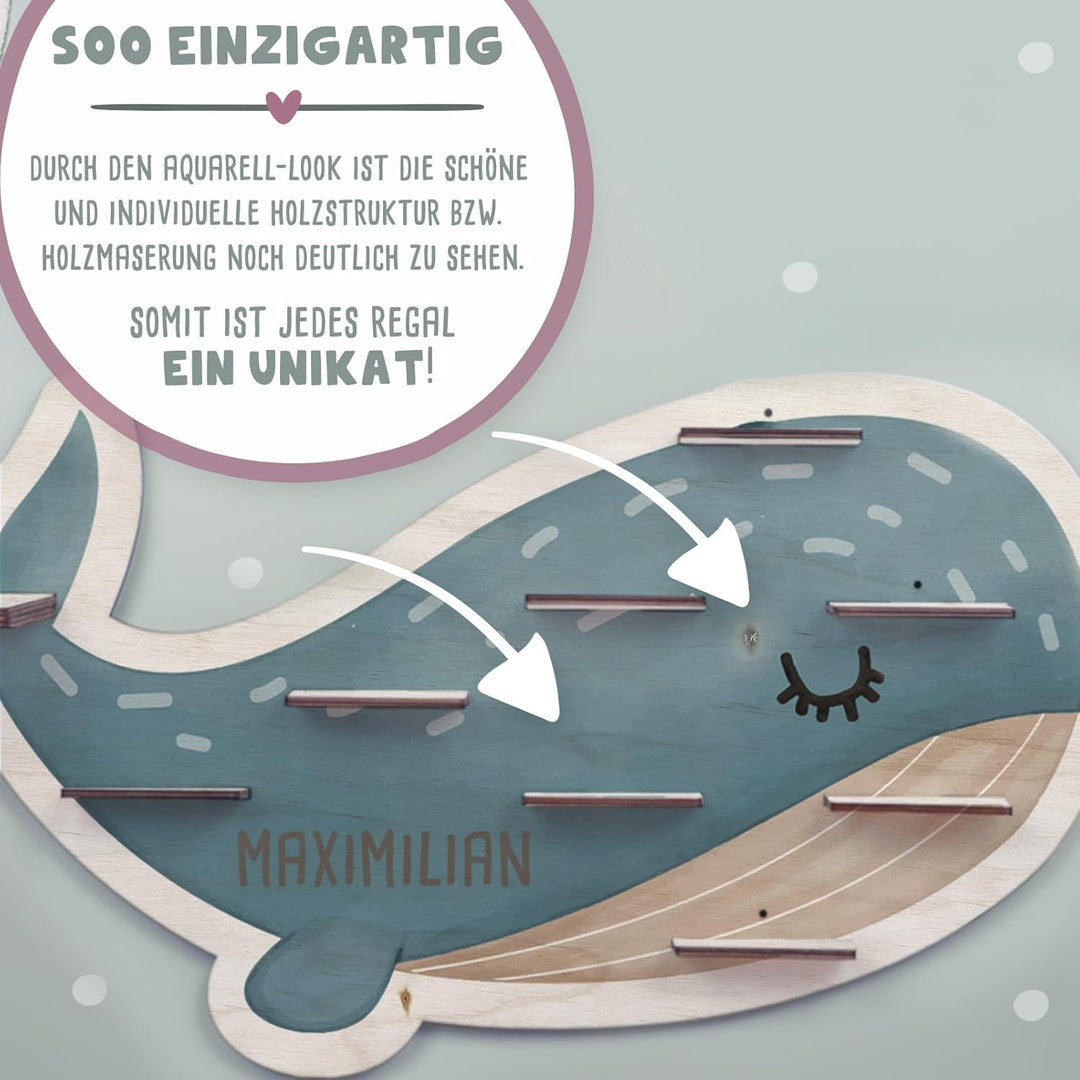 hellomini Personalisiertes Tonie Regal Jungen - Toniebox Regal mit Wunschnamen fürs Kinderzimmer - R