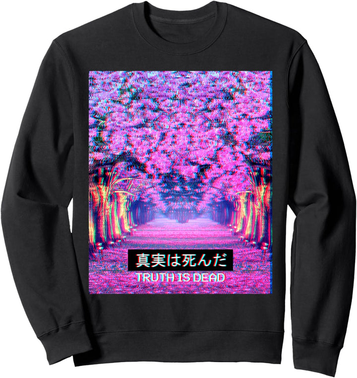Vaporwave Aesthetic Sakura Japanese Cherry Blossom Emo Lofi Sweatshirt
