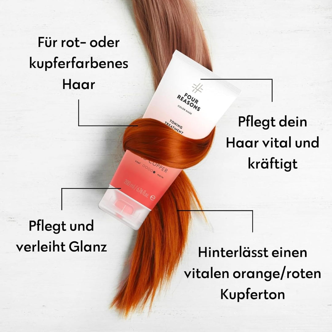Four Reasons Haartönung Conditioner - Kupfer Rot - Natürliche Spülung und Intensivtönung für Haare -