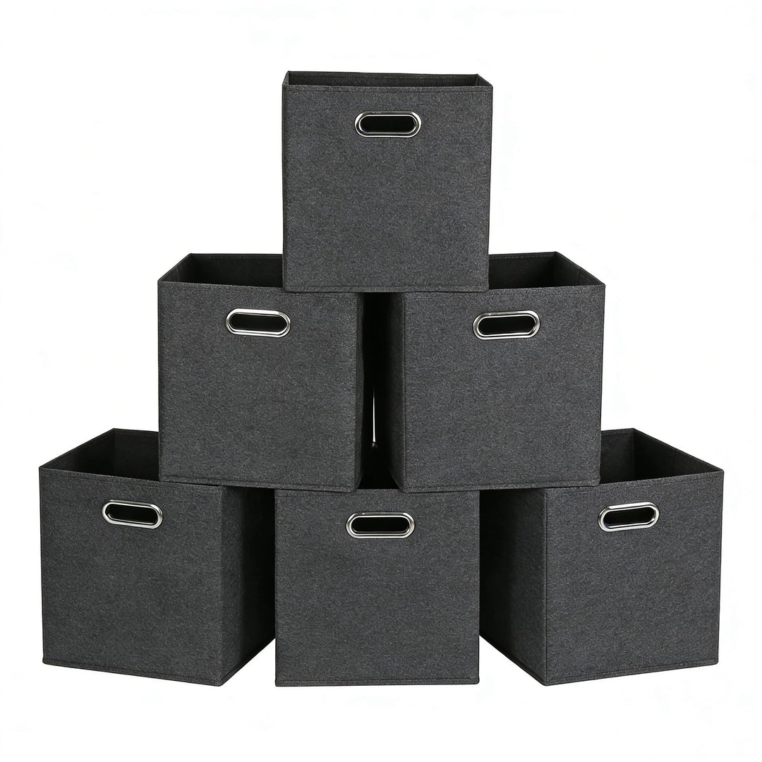 Kongming Kallax Einsatz 6er Set Aufbewahrungsbox Stoff mit Griff Faltbar Aufbewahrungsbox 28x28x28 c