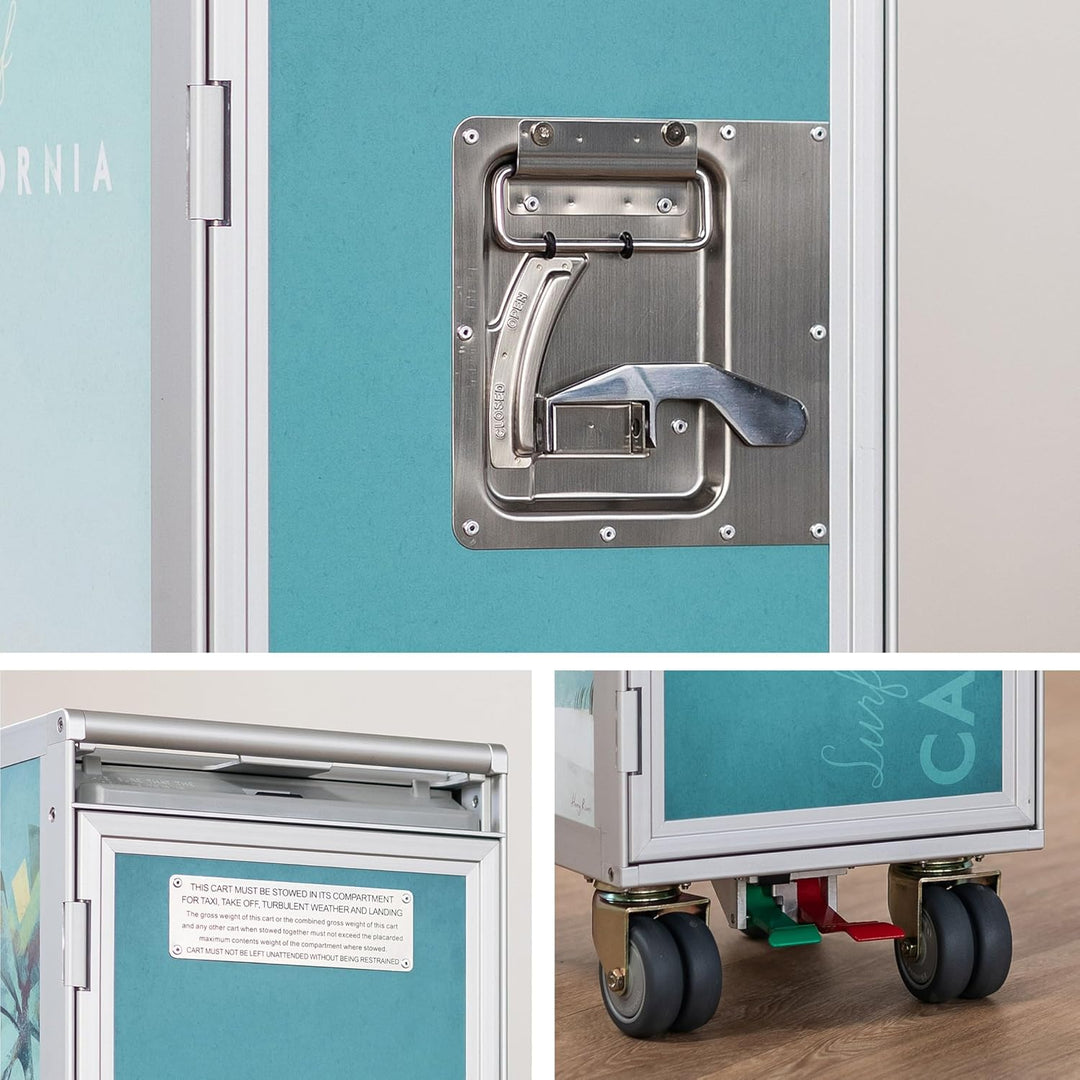 Airline Trolley Henry Rivers, Büroschrank, Aktenschrank klein, Küchenwagen Edelstahl, Norm: Atlas, 1
