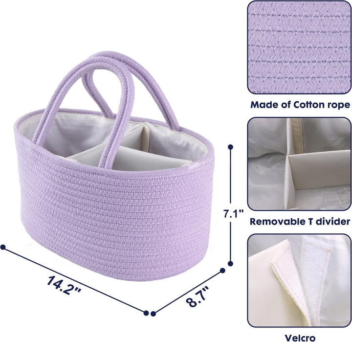 Baby-Wickeltasche, Organizer, Baumwollseil, Aufbewahrungskorb für Kinderzimmer, tragbare Halterung,
