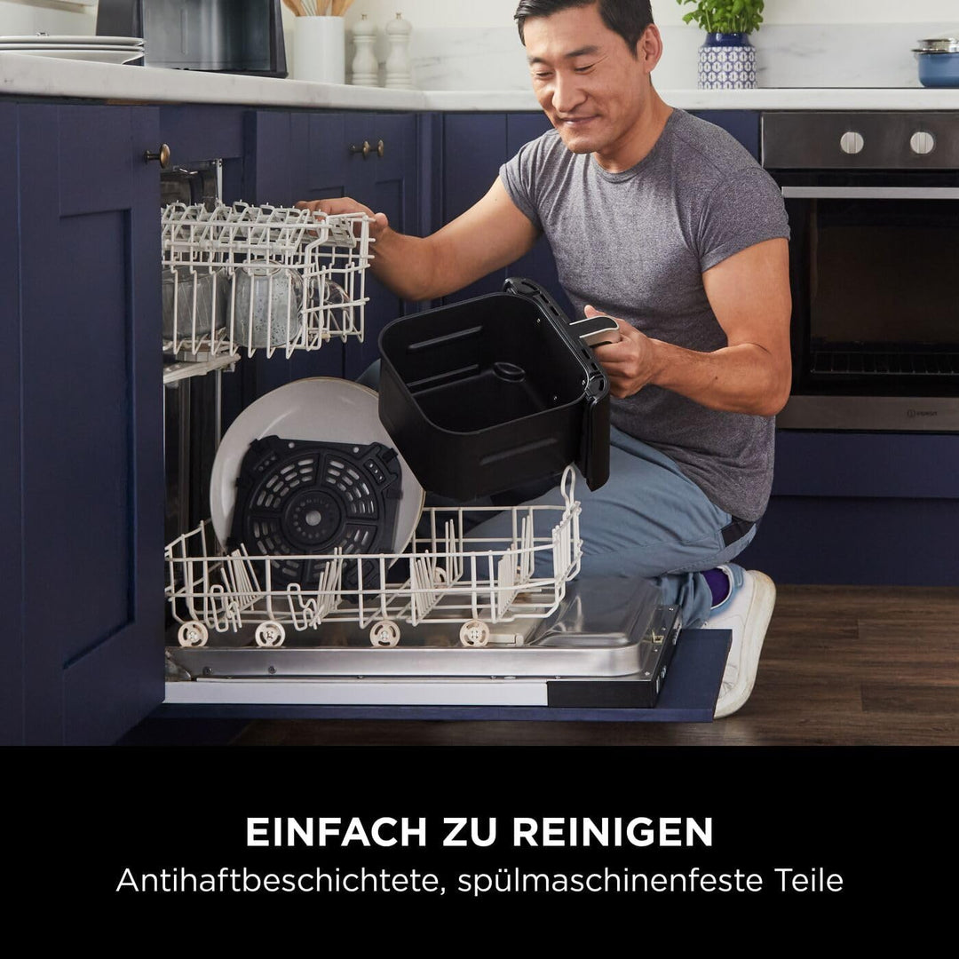 Ninja Heissluftfritteuse, 6,2 l, ohne Öl, grosse quadratische Schublade, Braten, Heissluftfrittieren