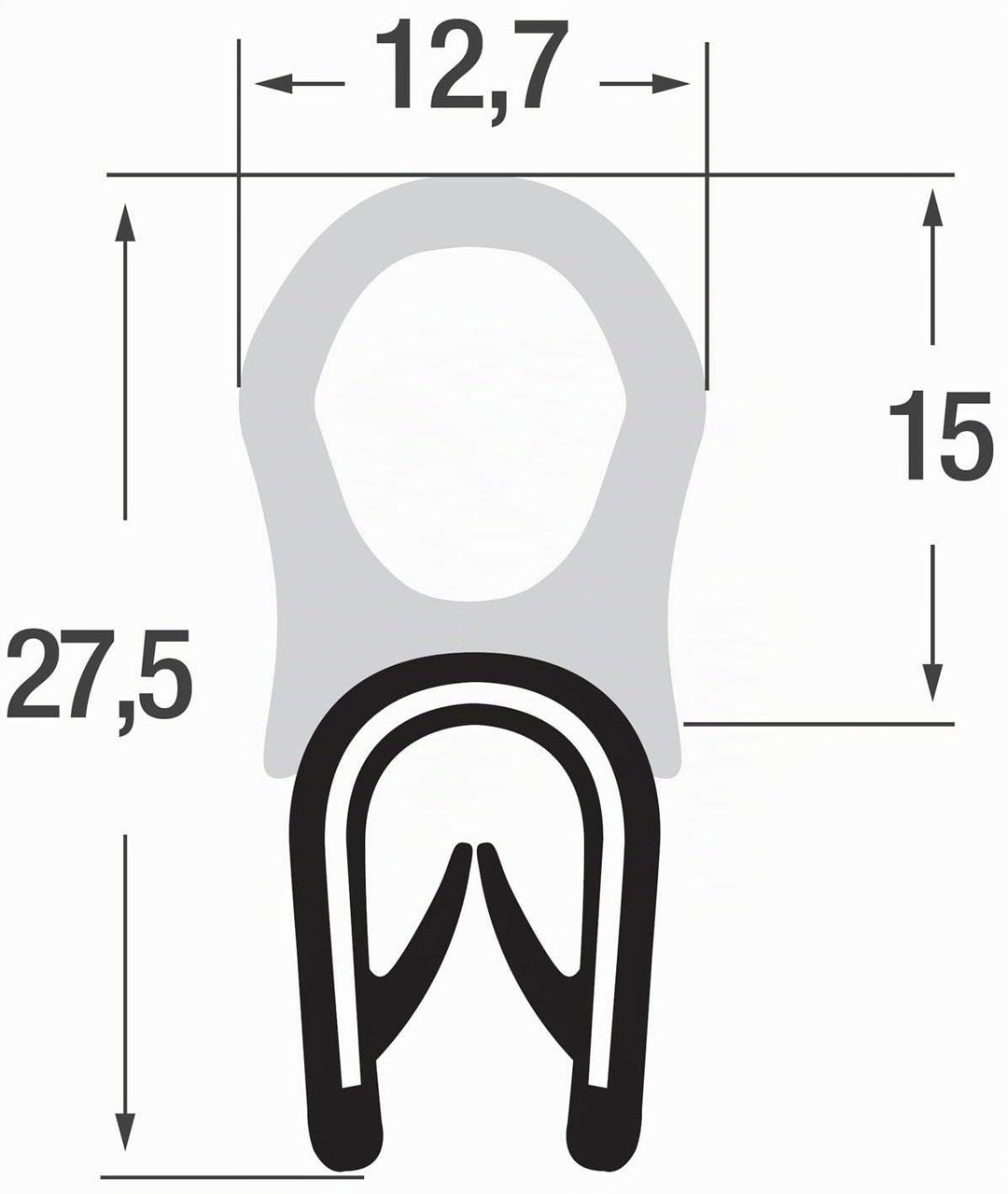 DO7 Dichtungsprofil von SMI-Kantenschutzprofi - Klemmprofil aus Weich-PVC - Klemmbereich 1-4 mm - Di