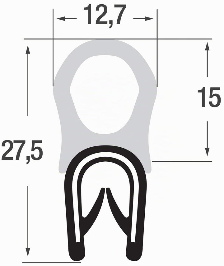 DO7 Dichtungsprofil von SMI-Kantenschutzprofi - Klemmprofil aus Weich-PVC - Klemmbereich 1-4 mm - Di