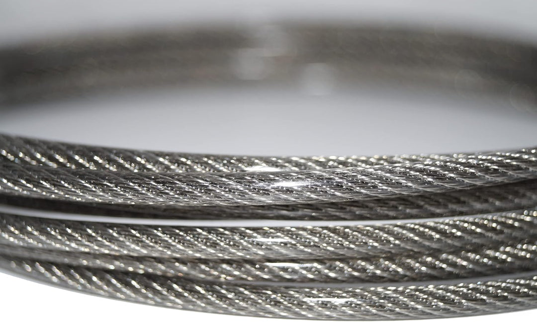 Drahtseil 4 / 5mm 20 Meter Geländerseil 4/5mm Edelstahl 7X7 ummantelt PVC klar EN 1.4401 mittelweich