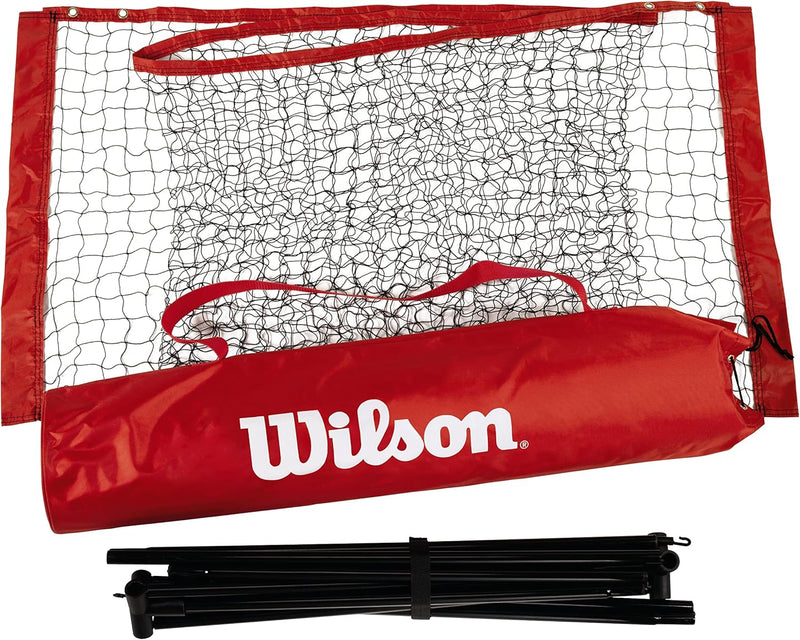 Wilson Tennisnetz 0 m de ancho y altura ajustable Starter-Set rot-schwarz, 0 m de ancho y altura aju