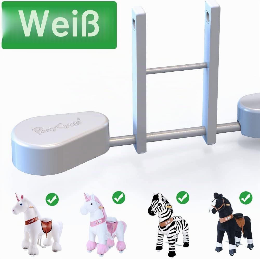 PonyCycle Offizielle Pedalauflage für Modell U Grösse 5 Einhorn, Zebra und Schwarz Pferd, Kunststoff