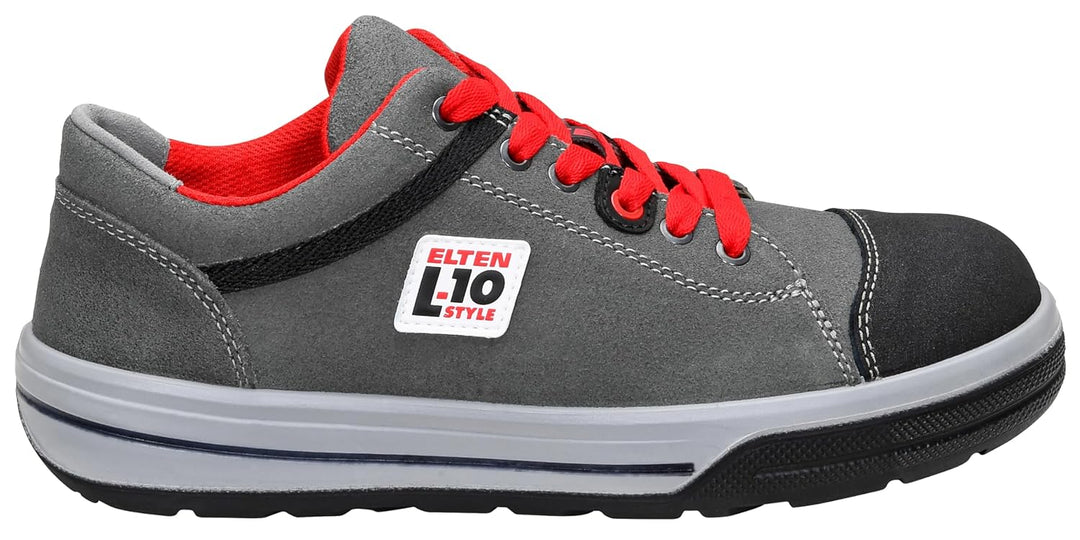 ELTEN Sicherheitsschuhe VINTAGE Pirate Low ESD S3, Herren, Leder, Stahlkappe, leicht, sportlich, Gra