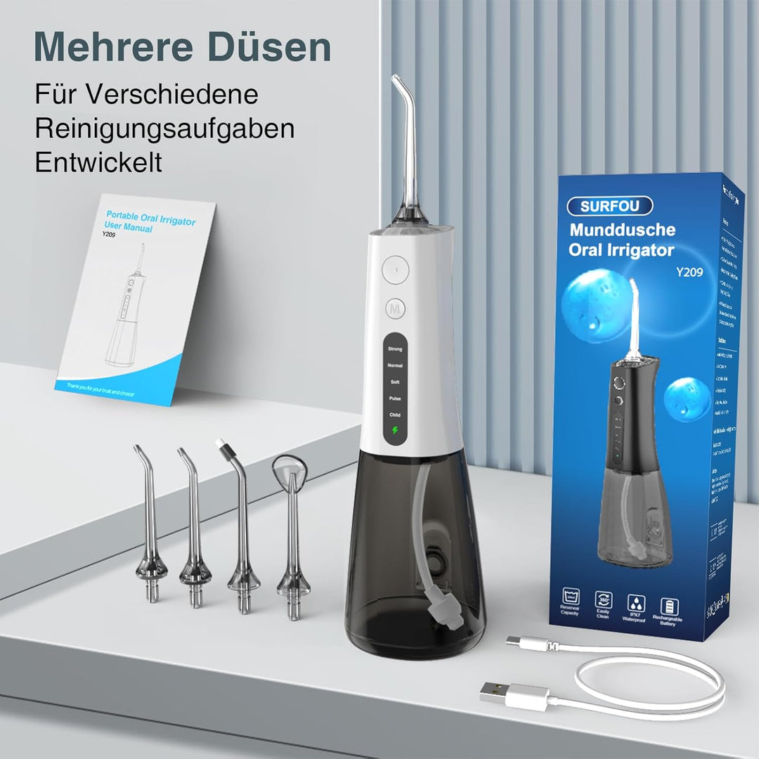 SURFOU Munddusche Kabellos Water Flosser for Teeth, Elektrische Wasserflosser für Zähne Oral Irrigat