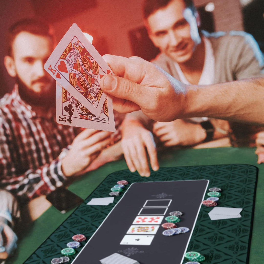 Relaxdays Pokermatte 120 x 60 cm, Texas Holdem, Pokertischauflage gross, rutschhemmend, Polyester, P