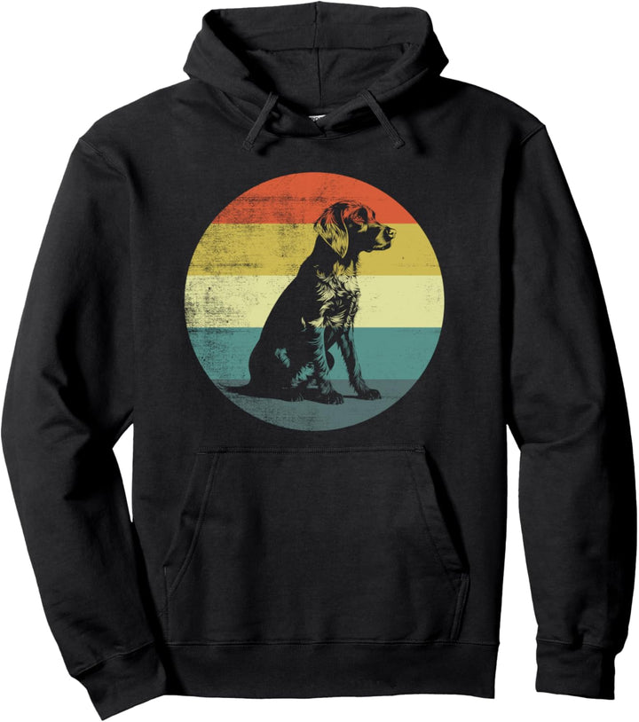 Deutsch Drahthaar Hund Retro Style Pullover Hoodie