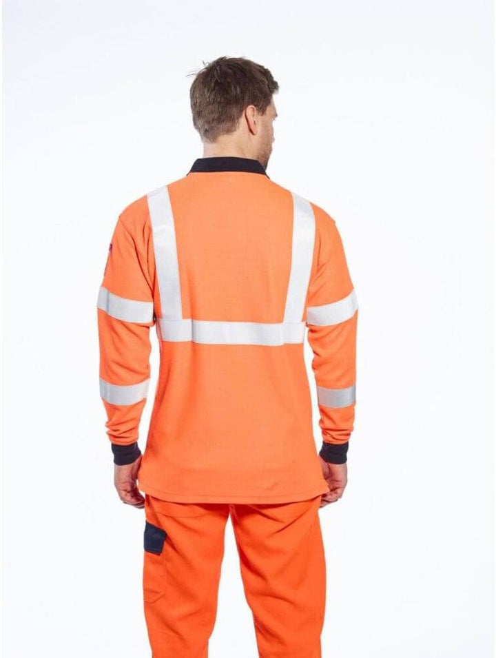 Portwest Flammhemmendes RIS Polo-Shirt, Grösse: XXXL, Farbe: Orange, FR76ORRXXXL