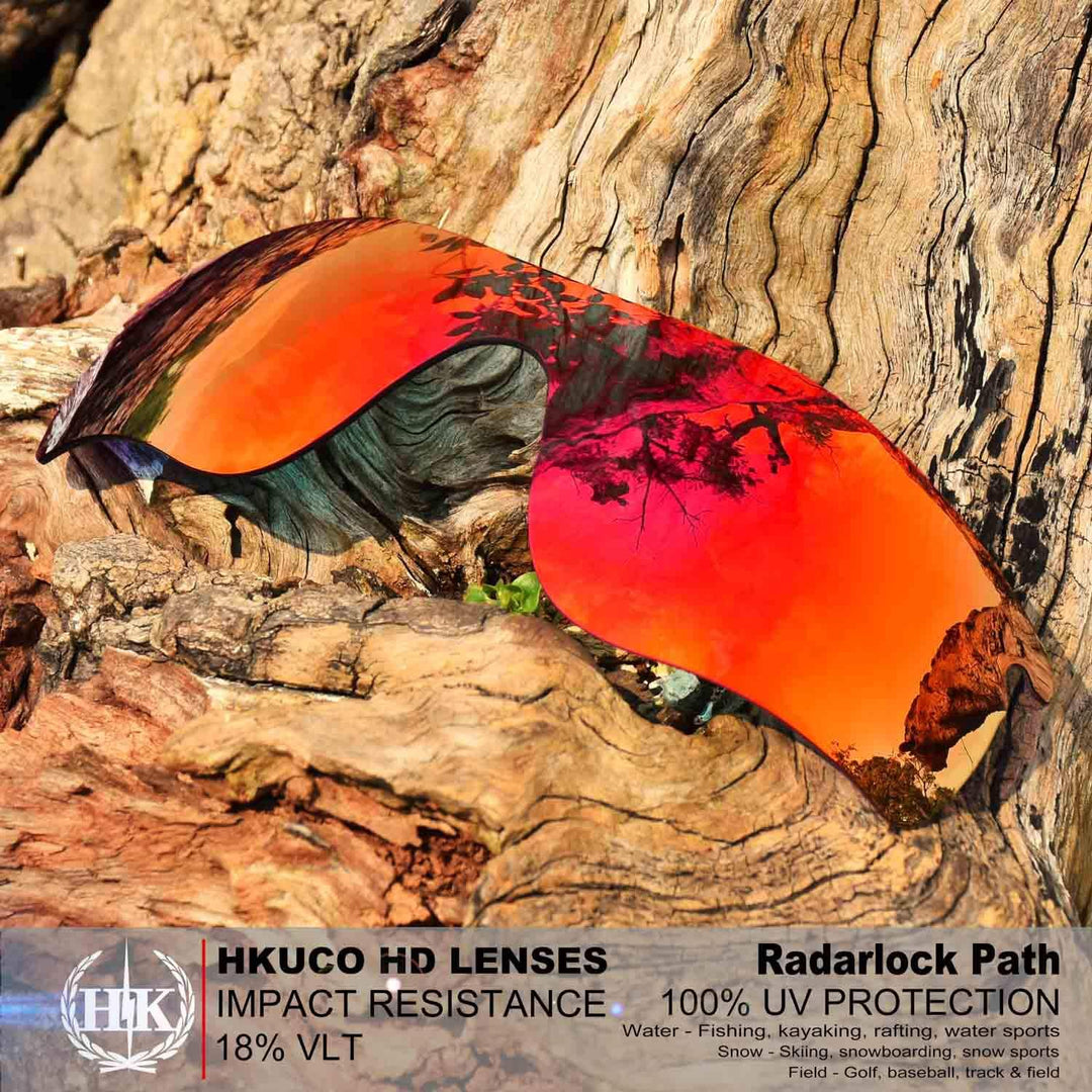 HKUCO Verstärken Ersatz-Brillengläser für Oakley RadarLock Path Rot/Blau TAC Polarisiert