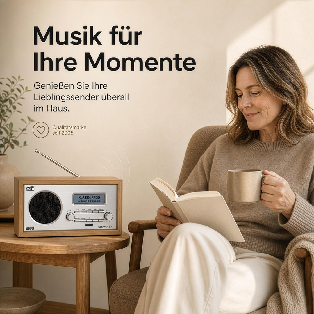 Imperial 22-130-00 Dabman 30 Digitalradio (DAB+/DAB/UKW, Aux In, inkl. Netzteil) braun Mono Braun, M
