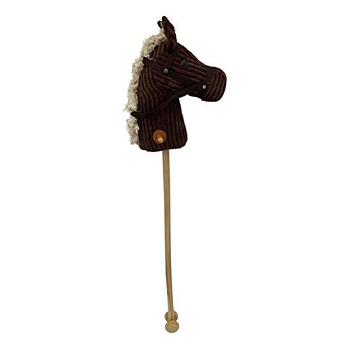 Sweety Toys 6762 "Brown Sugar Cord Cotton Steckenpferd mit Funktion Gewieher und Galoppgeräusch