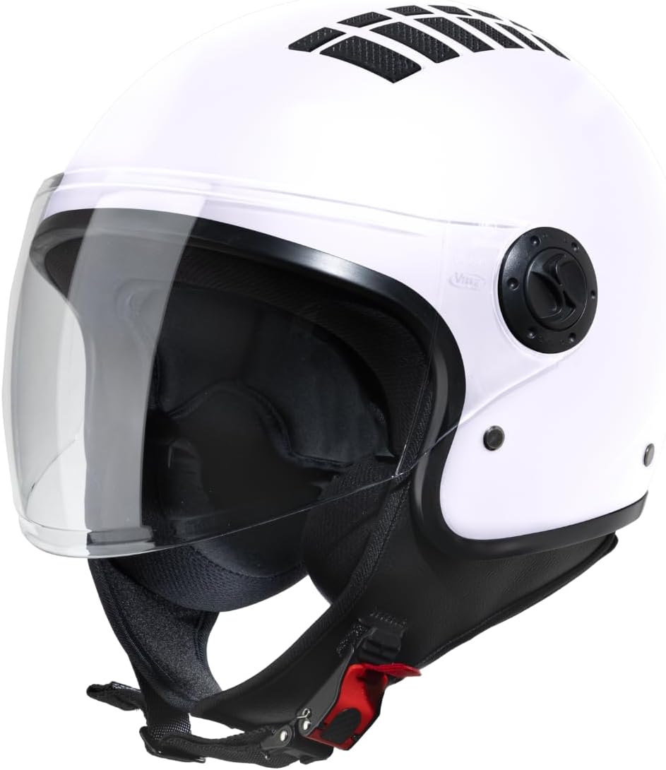 VINZ Como Jethelm mit Visier ECE 22.06 Zertifiziert | Roller Helm Mopedhelm Ideal Für Motoroller & V