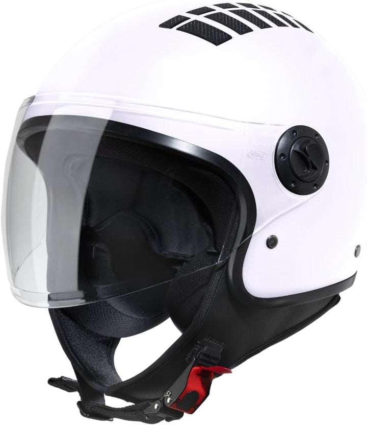 VINZ Como Jethelm mit Visier ECE 22.06 Zertifiziert | Roller Helm Mopedhelm Ideal Für Motoroller & V