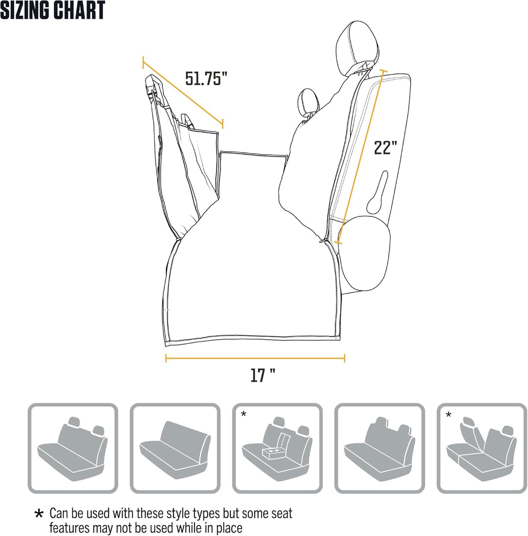 Carhartt Universell passgenaue Nylon-Hängematte für Haustiere, Autositzschutz, Hunde-Rücksitzbezug,